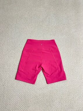 Peloton Bright Pink High-Waist Bike Shorts with Pockets